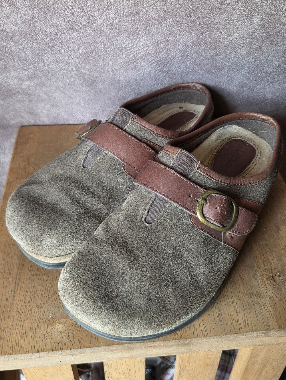 Eurostep Delorean Slide Mule Suede w/ adjustable buckle Size 10